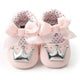 Oiko Store  Baby Girl PU Leather Shoes Kid Moccasins First Walkers Crown Bow Soft Soled Non-slip Footwear Crib Shoes