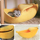 Oiko Store  Banana Cat Bed House Cozy Cute Banana Puppy Cushion Kennel Warm Portable Pet Basket Supplies Mat Beds for Cats & Kittens