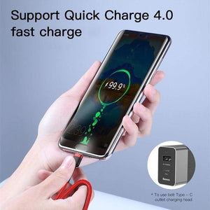 Baseus USB Type C to Type C Cable for Redmi Note 8 Pro Quick Charge 4.0 100W Fast Charge Type-C Cable for Samsung S10 USB-C Wire