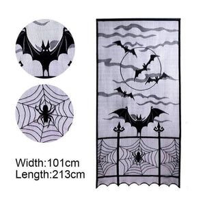 Oiko Store  Bat Curtain Huiran 2019 Halloween Pumpkin Decoration For Home Haloween Spider Web Party Supplies Halloween Accessories Hallowen Wall Sticker