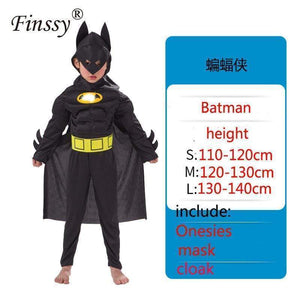 Oiko Store  Batman / S Spiderman Superman Iron Man Cosplay Costume for Boys Carnival Halloween Costume for Kids Star Wars Deadpool Thor Ant man Panther