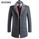 BATMO 2019 new arrival winter high quality wool thicked trench coat men,men's gray wool jackets ,plus-size M-4XL,AL41