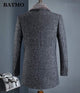 BATMO 2019 new arrival winter high quality wool thicked trench coat men,men's gray wool jackets ,plus-size M-4XL,AL41