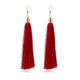 Vintage Ethnic Long Tassel Drop Earrings for Women Lady Fashion Bohemian White Red Silk Fabric Dangle Earring Indian Jewelry