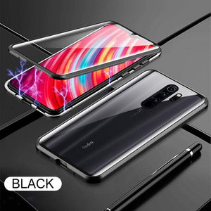 Metal Magnetic Double side Glass Phone Case For Xiaomi Redmi 8 8A Note 8 7 K20 Pro Phone Cover For Mi 9 9e 9T CC9e 6X Flip Case