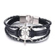 Oiko Store  Black Rudder / United States Vnox Lucky Vintage Men's Leather Bracelet Playing Cards Raja Vegas Charm Multilayer Braided Women Pulseira Masculina 7.87"