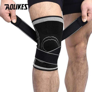 Oiko Store  Black with Grey / S AOLIKES 1PCS 2019 Knee Support Professional Protective Sports Knee Pad Breathable Bandage Knee Brace Basketball Tennis Cycling