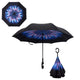 Oiko Store  Blue Daisyc Reverse Folding Umbrella