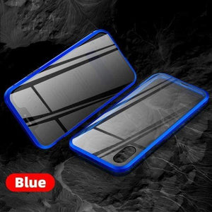 Magnetic Tempered Glass Privacy Metal Case For iphone 11Pro XR XS 11 Pro MAX X 8 7 6 6S Plus 360 Magnet Antispy Protective Cover