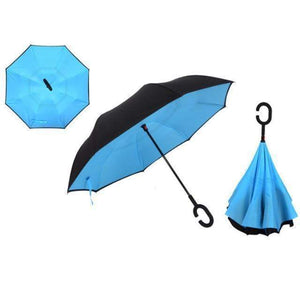 Oiko Store  Blue Reverse Folding Umbrella
