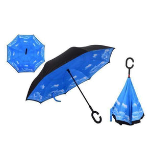 Oiko Store  Blue Sky Reverse Folding Umbrella