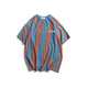 Dark Icon Vertical Stripe Oversized Men's Tshirts Short Sleeve 2019 Summer New Korean Style Loose T-shirt Men Male Tee Cotton