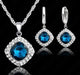 Oiko Store Blue Zircon Ladies' Necklace - Blue Ocean + Free Earring
