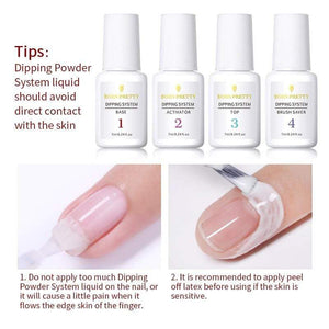 BORN PRETTY Dipping Nail Powders Base Coat Gradient French Nail Natural Color Holographic Glitter Cure Nail Art Decorations