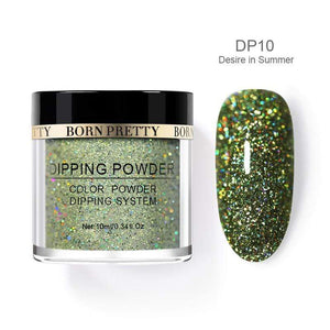 BORN PRETTY Holographic Dip Nail Powders Gradient Dipping Glitter Decoration Lasting than UV Gel Natural Dry Without Lamp Cure