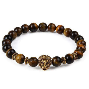 Oiko Store bracelet gold lion tiger eye Unisex Bracelet - Owl Buddha