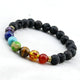 Oiko Store bracelet Men Bracelet - Black Lava 7 Chakra