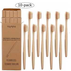 10pcs Natural Bamboo Charcoal Toothbrushes Soft Bristles Eco Friendly Oral Care Travel Tooth Brush Bamboo Charcoal Toothbrushes