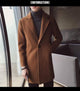 Winter Long Wool Coat Man Brown Warm Man Coat Korean Slim Fit Long Jacket Men Trend Brown Black Coat Men Casaco Masculino