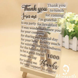 CLEAR STAMPS Die Cut Thank you DIY Scrapbooking Card album paper craft rubber roller transparent silicon stamp AlinaCraft