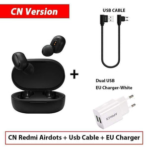 Oiko Store  CN Add Cable Charger Stock Original Xiaomi Redmi Airdots TWS Wireless Bluetooth Earphone Stereo bass Bluetooth 5.0 With Mic Handsfree AI Control