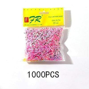 Oiko Store  Colour 8 200/1000PCS Cute Girls Colourful Ring Disposable Elastic Hair Bands Ponytail Holder Rubber Band Scrunchies Kids Hair Accessories