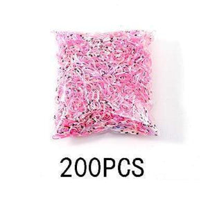 Oiko Store  Colour 9 200/1000PCS Cute Girls Colourful Ring Disposable Elastic Hair Bands Ponytail Holder Rubber Band Scrunchies Kids Hair Accessories