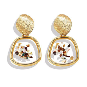 17KM Vintage Earrings 2019 Geometric Shell Earrings For Women Girls BOHO Resin Drop Earrings Brincos Fashion Tortoise Jewelry