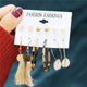 Fashion Tassel Drop Earrings For Women New Boucle doreille Femme Crystal Metal Pearl Dangle Earring Set 2020 Bohemian Jewelry