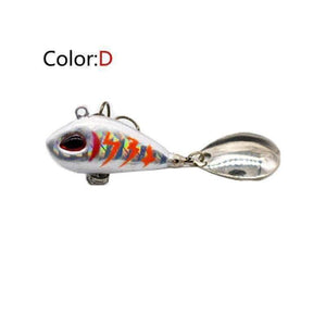 Oiko Store  D / 10g OUTKIT New Metal Mini VIB With Spoon Fishing Lure 6g10g17g25g 2cm Fishing Tackle Pin Crankbait Vibration Spinner Sinking Bait