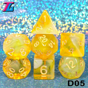 7Pcs/Set Polyhedral TRPG Games For Dungeons Dragons Opaque D4-D20 Multi Sides Dice Pop for BoardGame