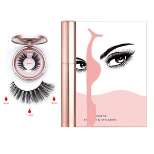 Magnetic Eyelashes Natural Long Magnetic Liquid Eyeliner & Magnetic False Eyelashes & Tweezer Set Mink Lashes