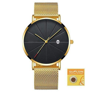 DONROSIN Men Casual Slim Black Mesh Steel Wrist Sport Watch Fashion Mens Watches Top Brand Luxury Quartz Watch Relogio Masculino
