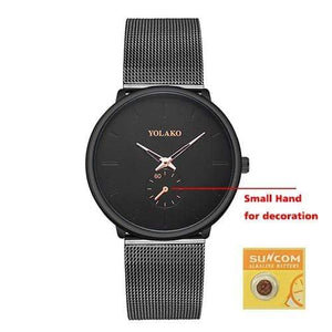 DONROSIN Men Casual Slim Black Mesh Steel Wrist Sport Watch Fashion Mens Watches Top Brand Luxury Quartz Watch Relogio Masculino