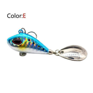 Oiko Store  E / 10g OUTKIT New Metal Mini VIB With Spoon Fishing Lure 6g10g17g25g 2cm Fishing Tackle Pin Crankbait Vibration Spinner Sinking Bait