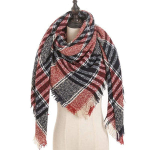 2019 new designer brand women cashmere scarf triangle winter scarves lady shawls and wraps knit blanket neck striped foulard
