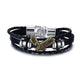 Oiko Store  Eagle / China Vnox Lucky Vintage Men's Leather Bracelet Playing Cards Raja Vegas Charm Multilayer Braided Women Pulseira Masculina 7.87"