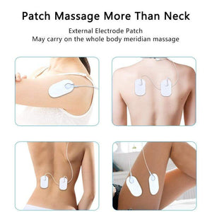 Electric Neck Massager & Pulse Back 6 Modes Power Control Far Infrared Heating Pain Relief Tool Health Care Relaxation Machine (White)