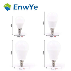 EnwYe LED E14 LED Light E27 LED Bulb AC 220V 240V 60W 45W 35W 25W 20W 24W 18W 15W 12W 9W 6W 3W Lampada LED Spotlight Table Lamp