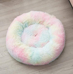 EU Donut Pet Bed Donut Cat Bed Dog Bed Faux Fur Pet Bed Comfortable and Warm Cuddler Cushion Thick Full Plush