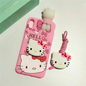 Soft Silicone Pink Doll Back Cover For coque iphone 11 11pro 11pro max lovely Hello Kitty Phone Case For iphone X XS MAX