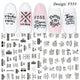 1pcs 3D Nail Slider Black Russia Letter Sticker Decals  Flamingo Design Adhesive Manicure Tips Nail Art Decorations CHF554-563