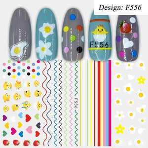 1pcs 3D Nail Slider Black Russia Letter Sticker Decals  Flamingo Design Adhesive Manicure Tips Nail Art Decorations CHF554-563