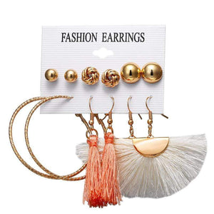 IF ME Vintage Geometric Tassel Dangle Earrings For Women Gold Color Leaf Heart Flower Statement Drop Earring Brincos Jewelry NEW