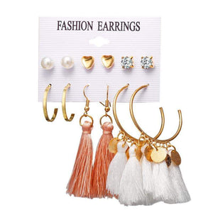 IF ME Vintage Geometric Tassel Dangle Earrings For Women Gold Color Leaf Heart Flower Statement Drop Earring Brincos Jewelry NEW