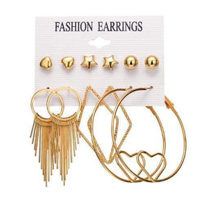 IF ME Vintage Geometric Tassel Dangle Earrings For Women Gold Color Leaf Heart Flower Statement Drop Earring Brincos Jewelry NEW