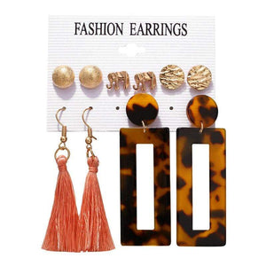 IF ME Vintage Geometric Tassel Dangle Earrings For Women Gold Color Leaf Heart Flower Statement Drop Earring Brincos Jewelry NEW