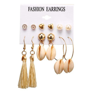 IF ME Vintage Geometric Tassel Dangle Earrings For Women Gold Color Leaf Heart Flower Statement Drop Earring Brincos Jewelry NEW