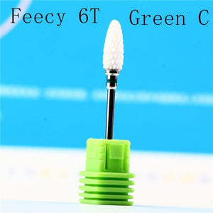 Oiko Store  Feecy 6T green C Milling Cutter For Manicure Ceramic Mill Manicure Machine Set Cutter For Pedicure Electric Nail Files Nail Drill Bit Feecy