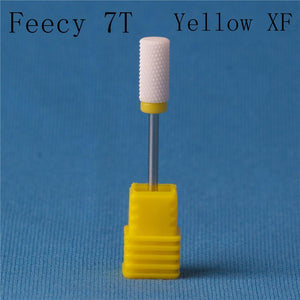 Oiko Store  Feecy 7T Yellow XF Milling Cutter For Manicure Ceramic Mill Manicure Machine Set Cutter For Pedicure Electric Nail Files Nail Drill Bit Feecy